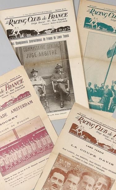null Lot de 4 revues du Racing Club de France des années 1927 et 1928. L'actualité...