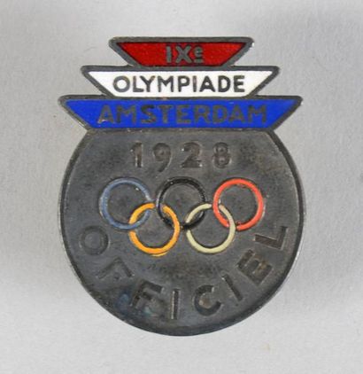 1928. Amsterdam Badge «officiel» des IXéme Jeux Olympiques.
