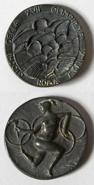1960. Rome Médaille officielle de participant. En bronze. Graveur Greco. Diamètre...