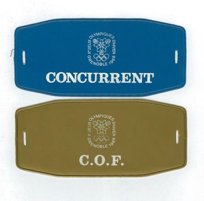 1968. Grenoble Brassards «C.O.F.» et «Concurrent».