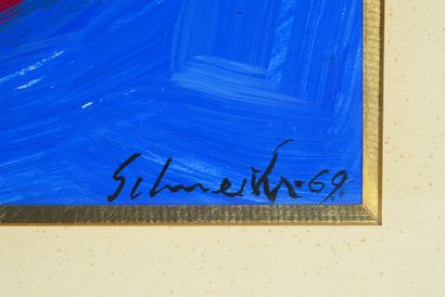 Gerard SCHNEIDER (1896-1986) Composition, 1969.
Gouache sur papier.
Signée et datée...