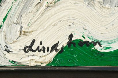 Bengt LINDSTRÖM (1925-2008) Visage au chapeau.
Acrylique sur toile.
Signée en bas...