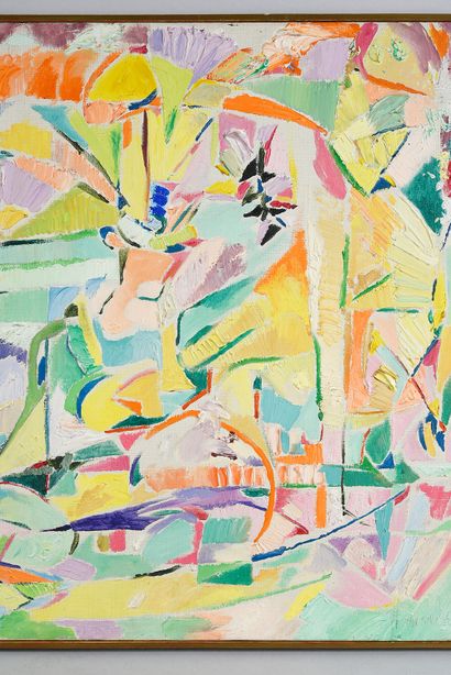 André LANSKOY (1902-1976) Composition abstraite.
Huile sur toile.
Signée en haut...