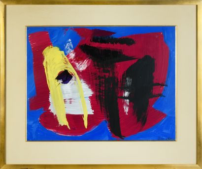 Gerard SCHNEIDER (1896-1986) Composition, 1969.
Gouache sur papier.
Signée et datée...