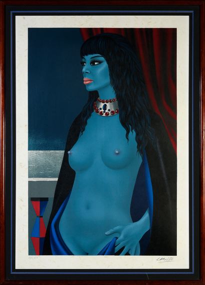 Félix LABISSE (1905-1982), d'après La femme bleue.
Lithographie en couleur sur papier...