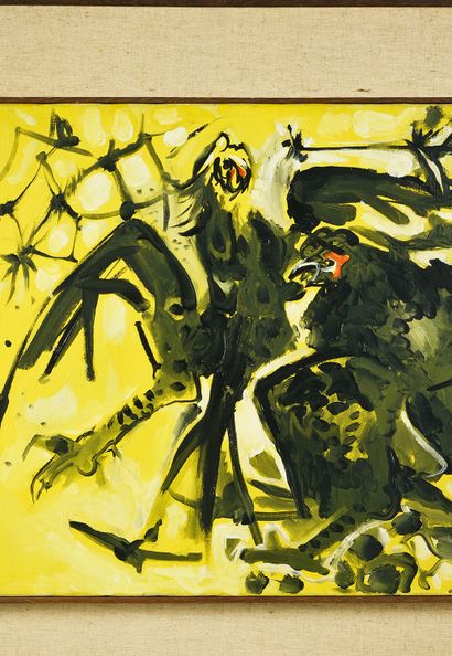 Edouard PIGNON (1905-1993) Combat de coqs, 1959.
Huile sur toile.
Signée et datée...