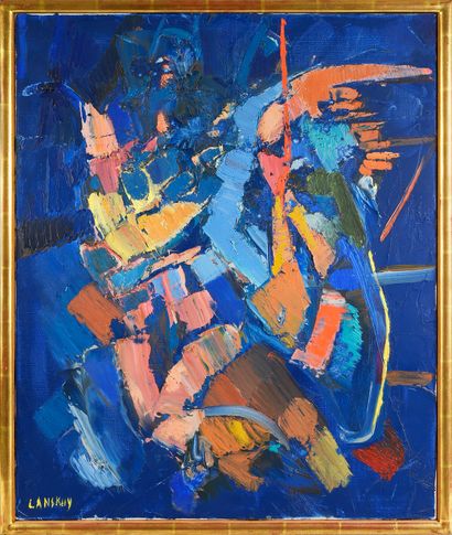 André LANSKOY (1902-1976) Le Chant du coq, 1960.
Huile sur toile.
Signée en bas à...