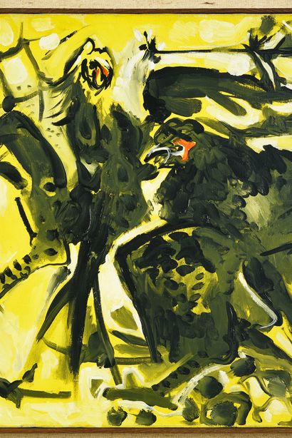 Edouard PIGNON (1905-1993) Combat de coqs, 1959.
Huile sur toile.
Signée et datée...