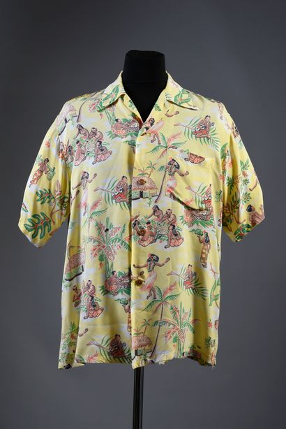 JOHNNY HALLYDAY : 1 chemise Vintage Aloha...