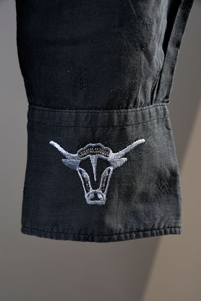 null JOHNNY HALLYDAY : 1 chemise western noire de marque Ranchwear, achetée par le...