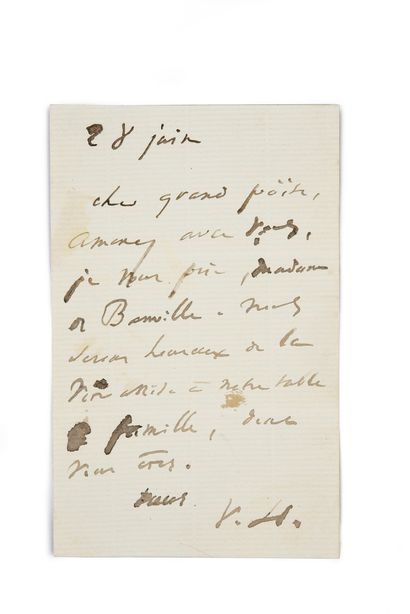 null GEORGES BRASSENS (1921/1981) / VICTOR HUGO (1802/1885) : Writer. 1 handwritten...