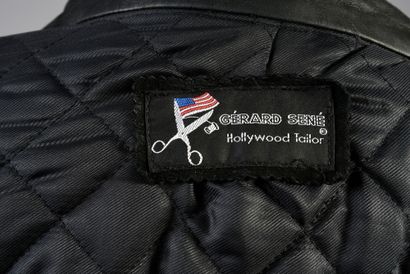 null JOHNNY HALLYDAY: 1 black leather jacket worn by Johnny Hallyday in 1995. On...