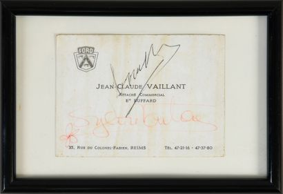null JOHNNY HALLYDAY (1943/2017): Singer and actor. 1 Ford business card, signed...