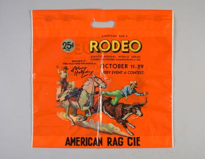 null JOHNNY HALLYDAY : 1 sac en plastique de la boutique RODEO - AMERICAN RAG CIE,...