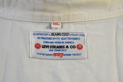 null JOHNNY HALLYDAY: 1 white western shirt, brand Levi Strauss & Co in size XL,...