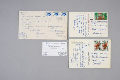 null JOHNNY HALLYDAY (1943) : Chanteur et acteur. 1 ensemble de 3 cartes postales...
