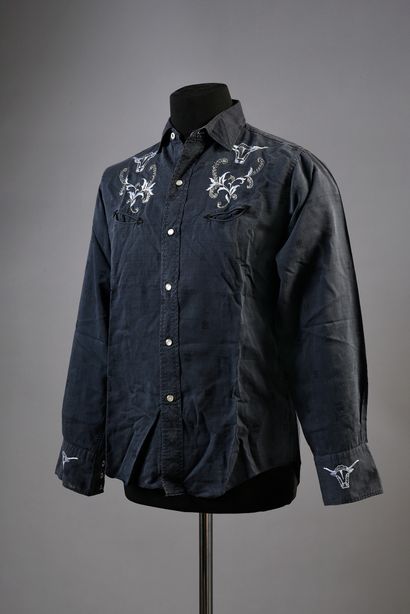 null JOHNNY HALLYDAY: 1 black western shirt of Ranchwear brand, bought by the rocker...