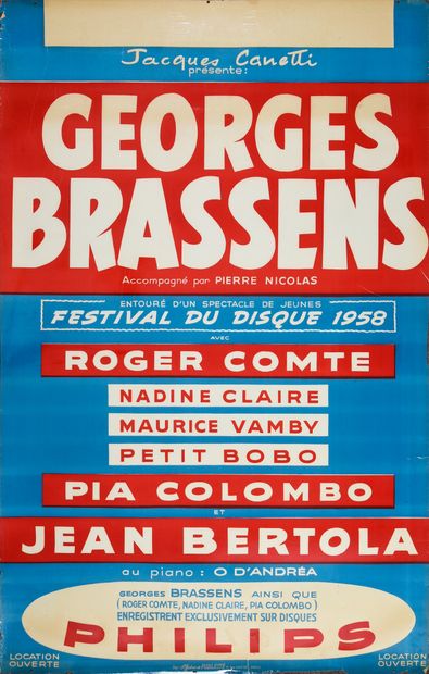GEORGES BRASSENS : 1 ensemble de 6 affiches...