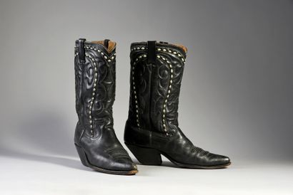 null JOHNNY HALLYDAY : 1 paire de bottes Santiags US de marque Acme Boots, achetées...