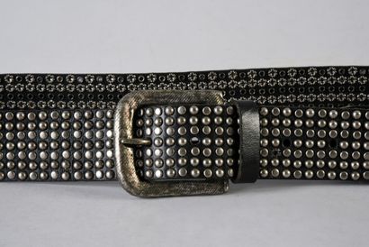 null JOHNNY HALLYDAY: 1 studded belt worn on stage by the rocker during the 2012...