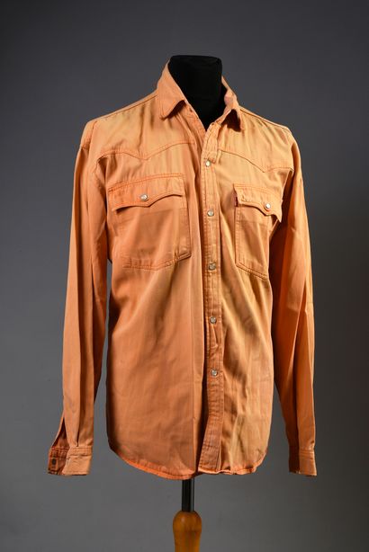 JOHNNY HALLYDAY : 1 chemise western orange,...