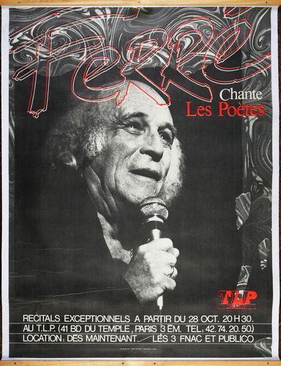 null LEO FERRE (1916/1993) : 1 ensemble de 2 affiches pour annoncer les récitals...