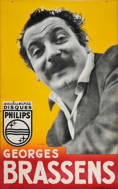 null GEORGES BRASSENS : 1 set of 6 posters in 80x120 and 1 in 98x150, published by...