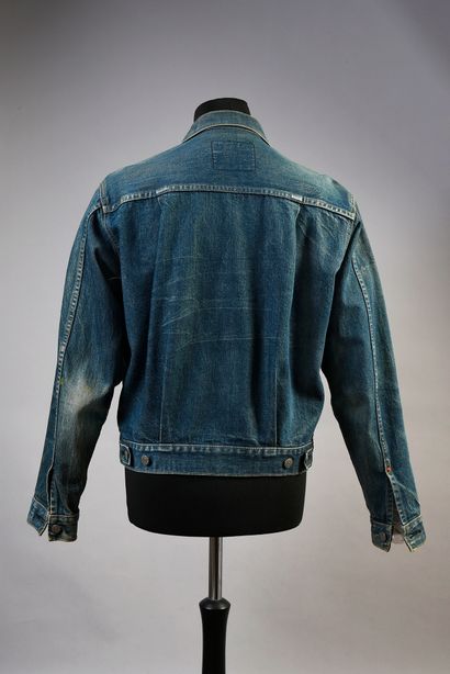 null JOHNNY HALLYDAY : 1 blue LEVIS Type 2 jean jacket, reference 507 XX BIG E. Size...