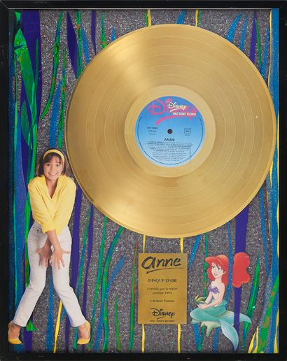 WALT DISNEY RECORDS : 1 gold record for Anne's album "La petite sirène" for 100.000...