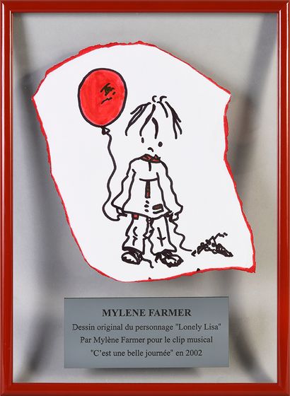 MYLENE FARMER (1961) : Auteure, interprète et réalisatrice. 1 original drawing of...