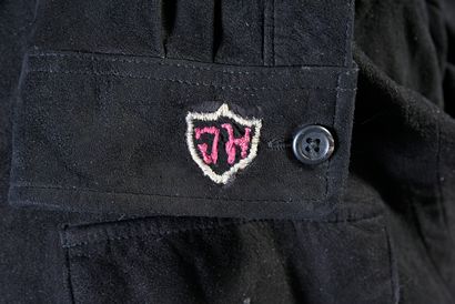JOHNNY HALLYDAY (1943/2017) : 1 Black shirt, in suede, Ralph Loren brand, worn by...