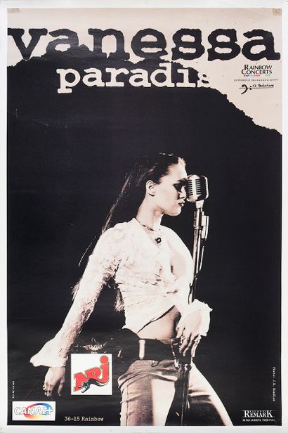 VANESSA PARADIS (1972) : Chanteuse et actrice. 
1 affiche pour annoncer les concerts « Natural...