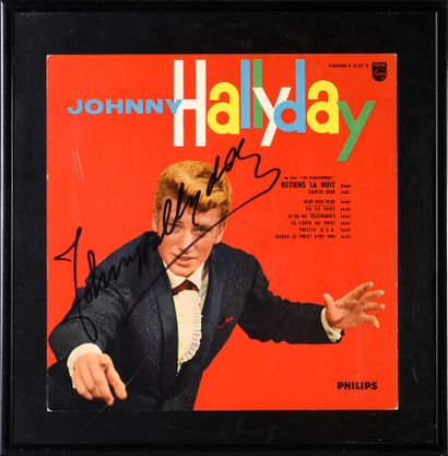JOHNNY HALLYDAY (1943/2017) : Chanteur et acteur. 1 cover (recto) of the 25cm record...