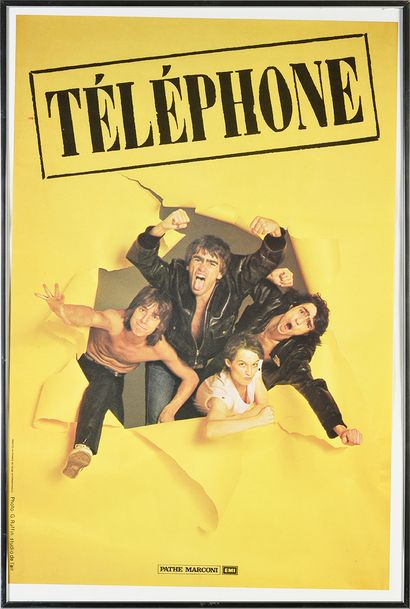 TELEPHONE : 1 affiche originale du groupe Téléphone, éditée par Pathé Marconi / EMI...