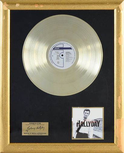 JOHNNY HALLYDAY (1943/2017) : Chanteur et acteur. 1 gold record for the album " Rock'n'roll...