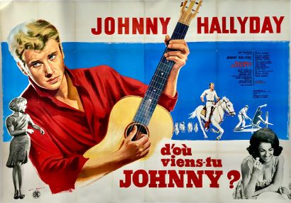 JOHNNY HALLYDAY (1943/2017) : 1 affiche originale « D'où viens-tu Johnny ? » 1963....