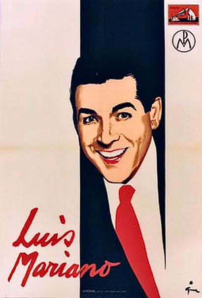 LUIS MARIANO (1914/1970) : Chanteur d'opérette. 1 affiche originale de Luis Mariano....
