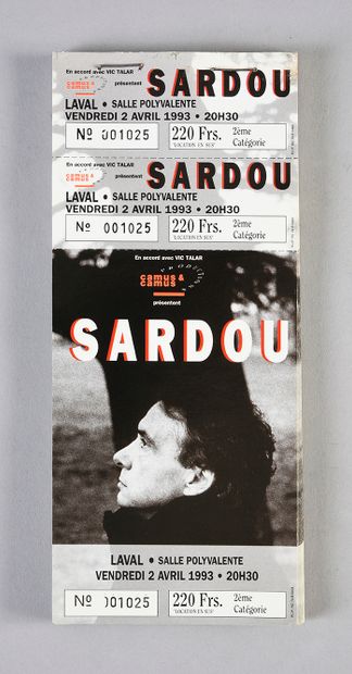 MICHEL SARDOU (1947) : Auteur-compositeur, interprète et acteur. 1 carnet de billetterie...