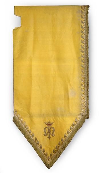 null Nappe d'autel marial, vers 1900, drap d'or bordé d'une frise or de feuilles...