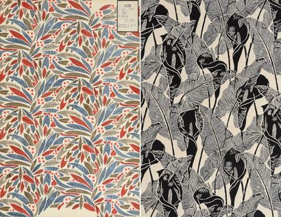 Album d'empreintes, vers 1920, décors monochromes...
