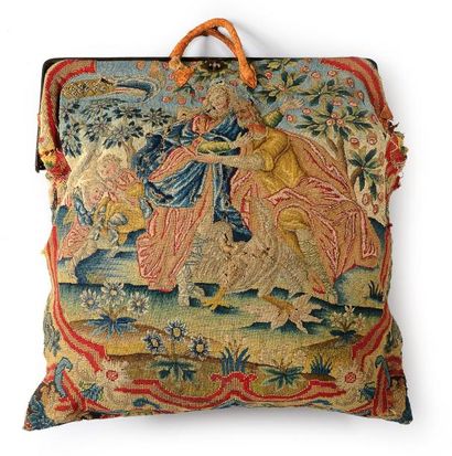 null Sac de voyage, époque Louis-Philippe, sac en tapisserie au point XVIIe siècle...