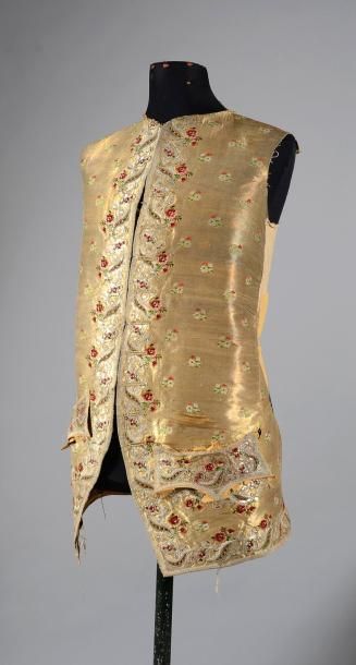null Devant d'une veste d'un habit de Cour tissé à disposition, époque Louis XV,...