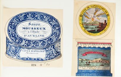 L.T.Piver (vers 1860) Bound album of 38 polychrome illustrated plates with vignettes...