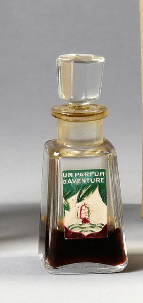 L.T.Piver "Un Parfum d'Aventure" -(1920's)
Rare small colorless pressed crystal bottle...