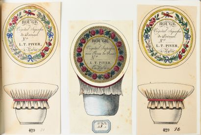L.T.Piver (vers 1860) Bound album of 38 polychrome illustrated plates with vignettes...