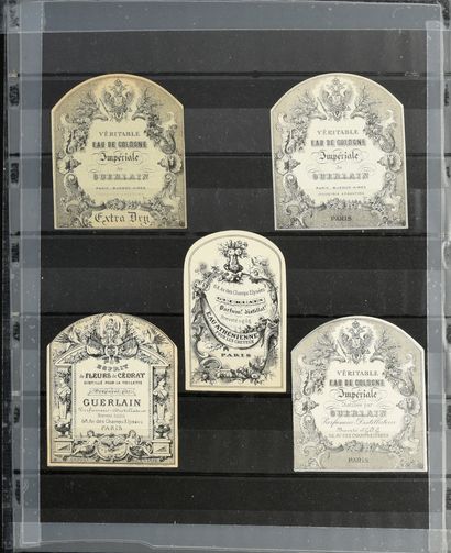 GUERLAIN - (années 1920-1960) Important binder containing about 320 original labels...