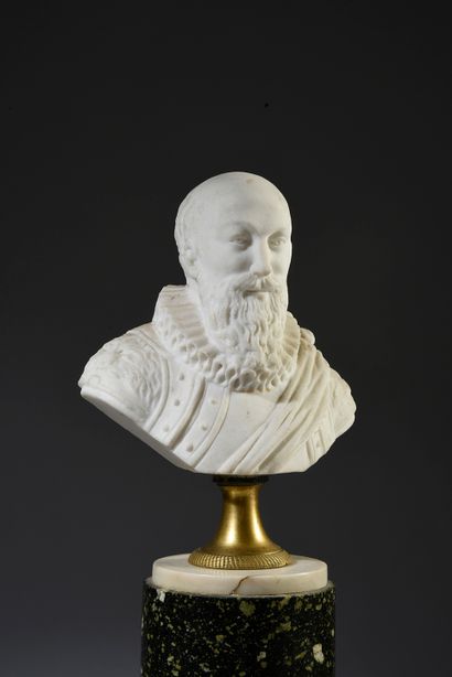 null Pair of bisque busts representing Henri IV, king of France, and his minister...