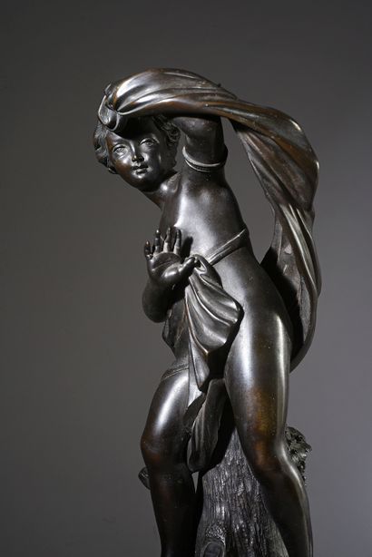 Pierre Maurice FALCONET (1716 - 1791). Att à. Bacchante with veil.
Bronze with brown...