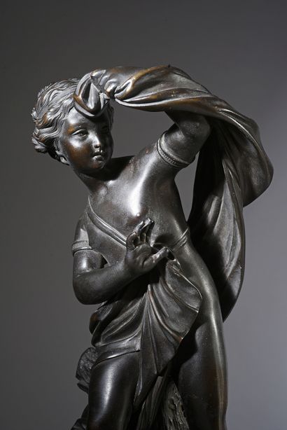 Pierre Maurice FALCONET (1716 - 1791). Att à. Bacchante au voile.
Bronze à patine...