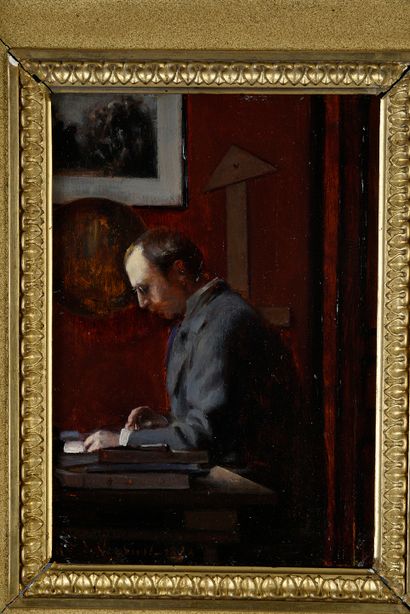 Hippolyte de Vergèses (1847-1896) Portrait présumé de Charles Arnaud, architecte,...